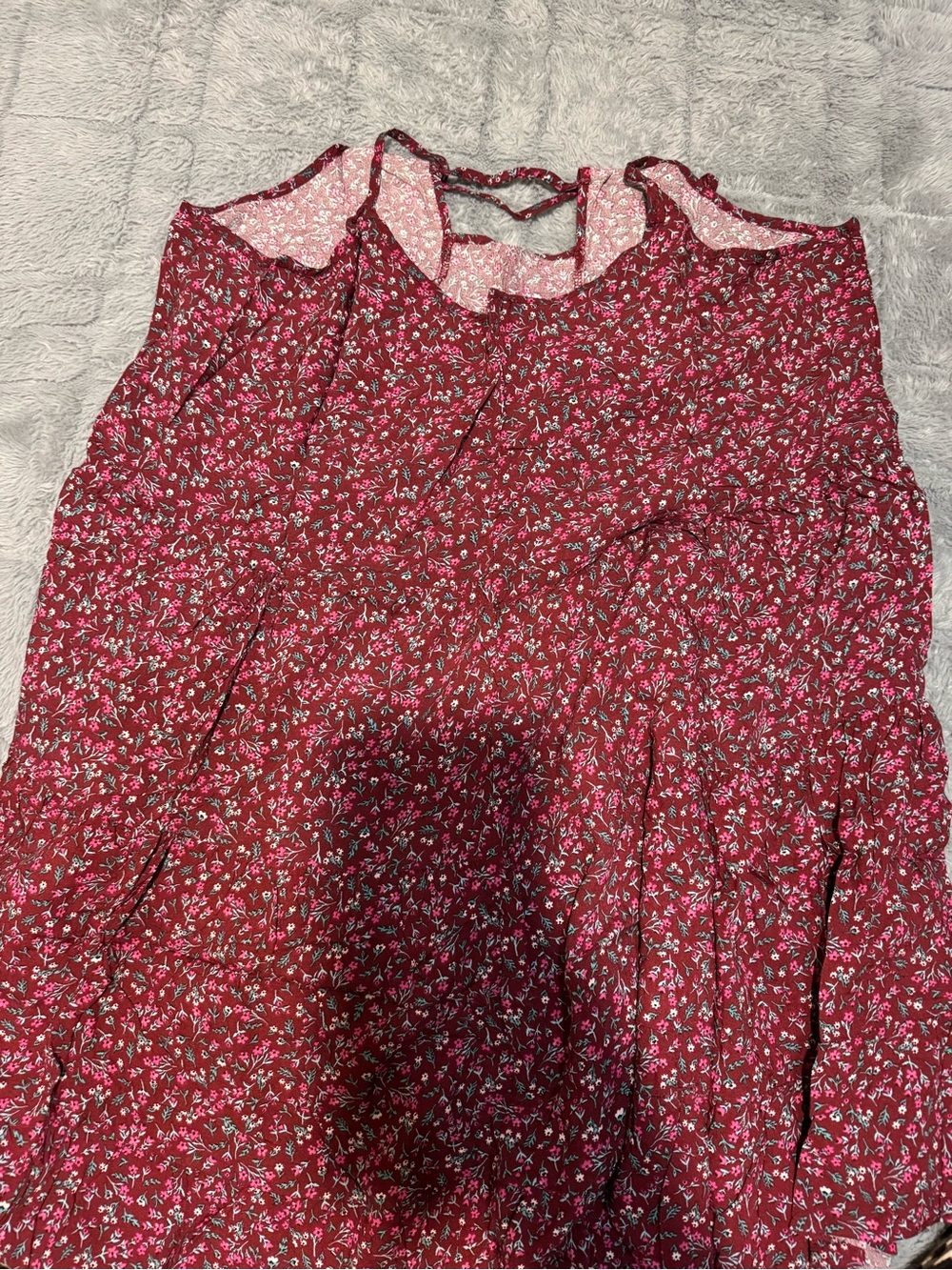 Xhilaration Burgundy Floral Tank Dress